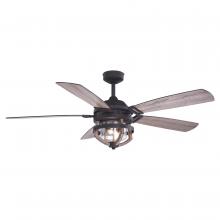 Vaxcel International F0055 - 54 in. W Ceiling Fan Matte Black with Rustic Oak